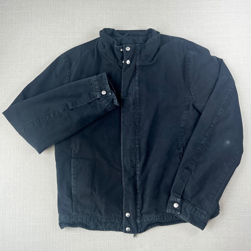 Vintage Sisley Archival Canvas Jacket Mens 50 Black Urban Breakdance Avent Garde